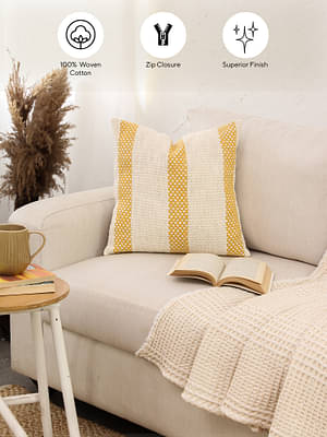 House This Shivalik - Set Of 2 Cushion Covers (Yellow) - Medium image